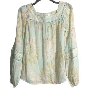 LC Lauren Conrad Floral Square Neck Long Sleeve